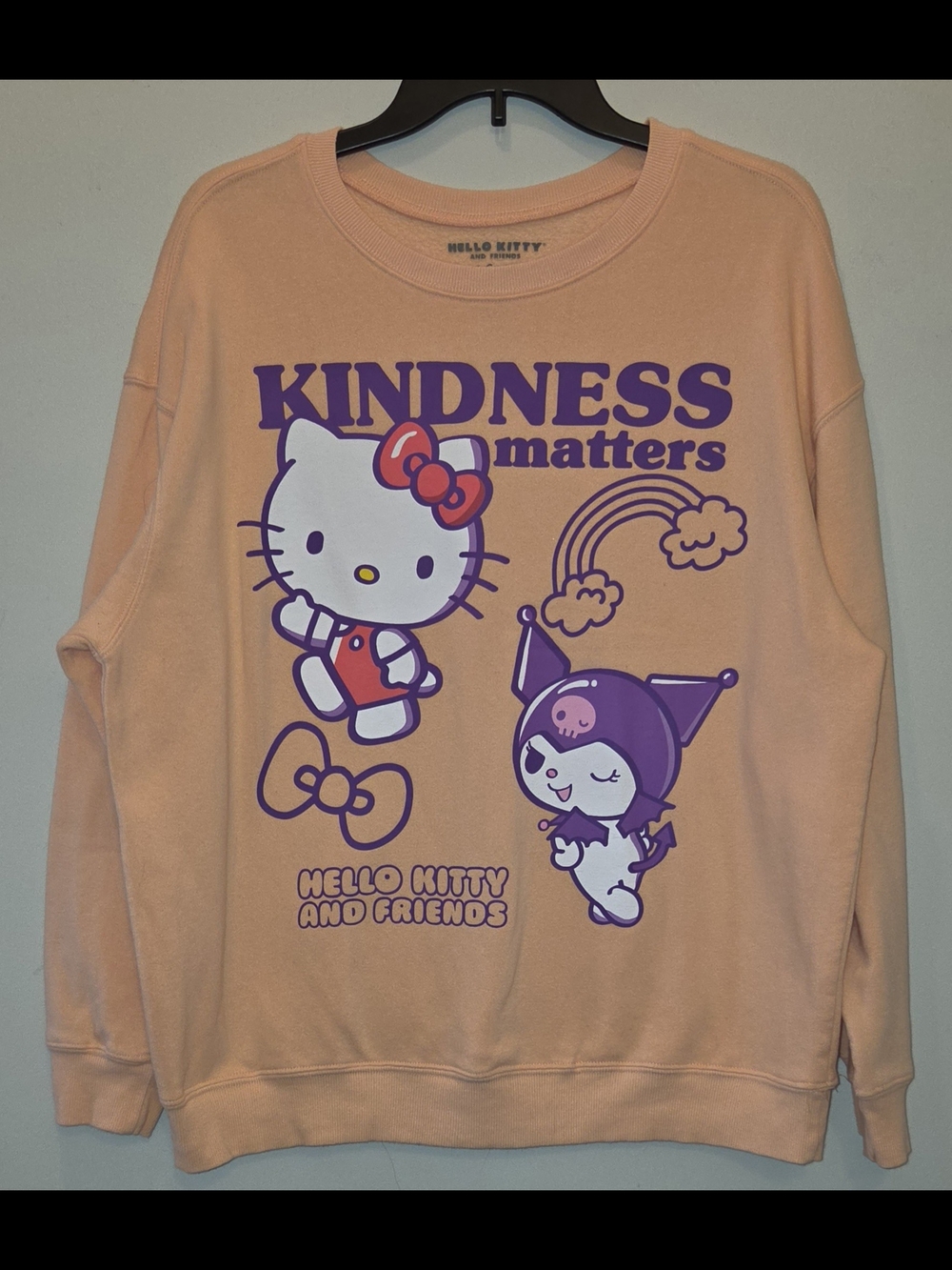 Hello Kitty & Friends Womens 'Kindness Matters' Orange Graphic Sweatshirt